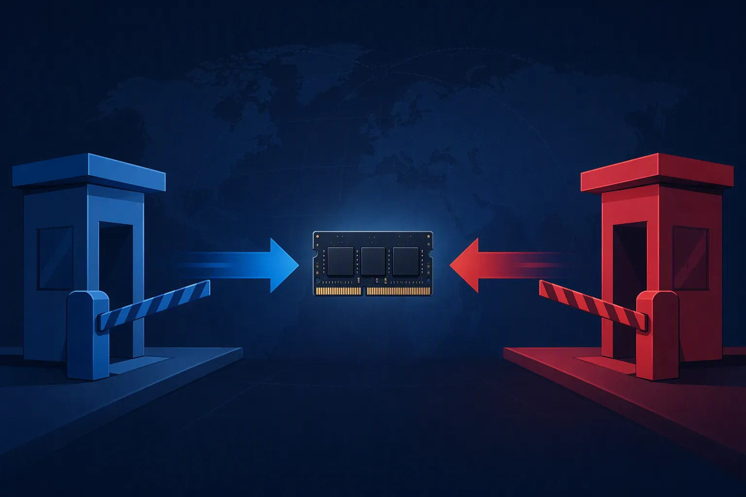 Memory chip module between export-control and cybersecurity-review gatehouses