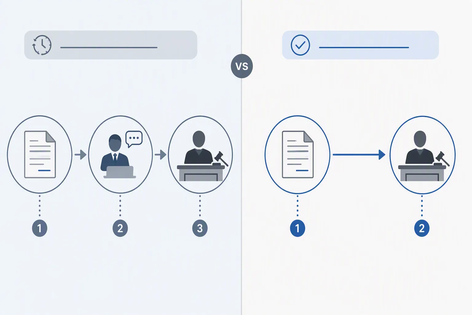 Comparison of an asylum pathway with an officer interview and a pathway that goes directly to a judge