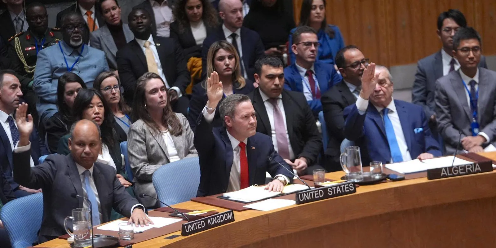 United Nations Security Council chamber during the Resolution 2803 vote