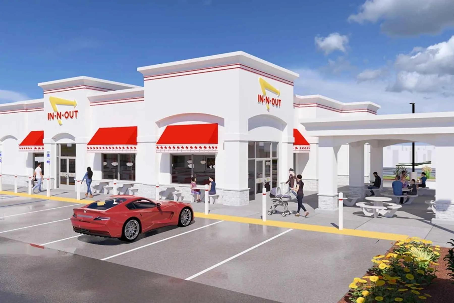 City-published rendering of the proposed In-N-Out restaurant at 11046 Jefferson Boulevard