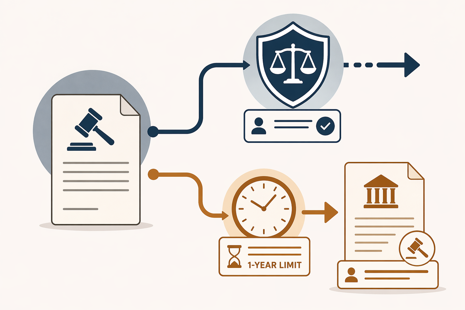 Legal decision-path diagram showing motion to vacate and one-year limit