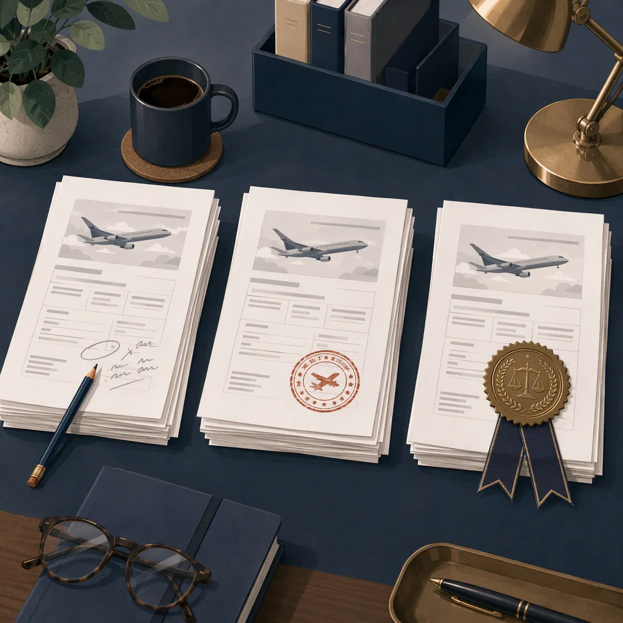 Stacks of flight reports showing increasing levels of evidentiary verification