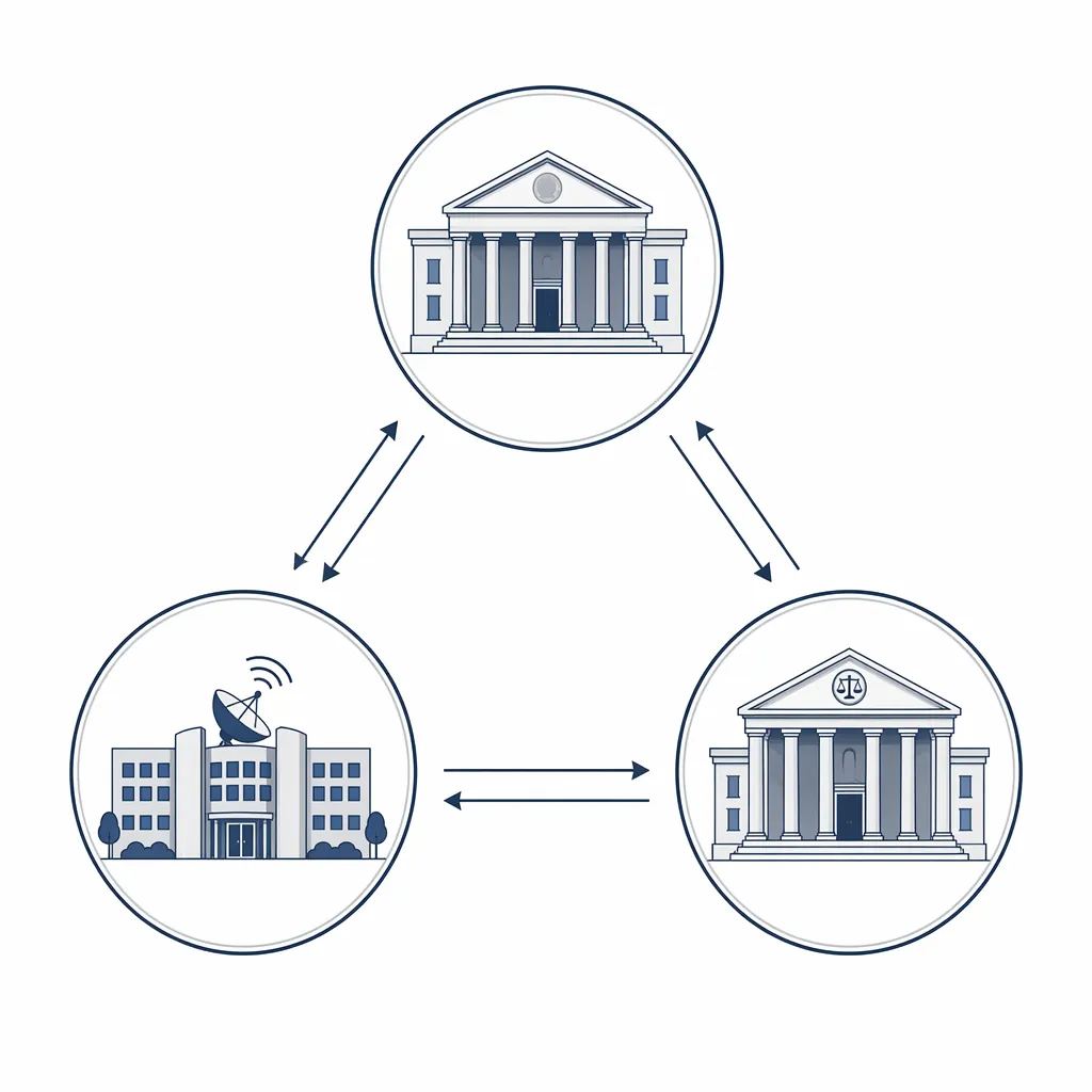 Diagram of the district court, FCC, and appellate court proceedings running in parallel in the AT&T California COLR dispute
