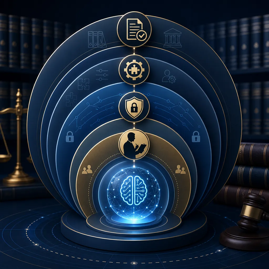 Layered verification guardrails around an AI interface for legal work