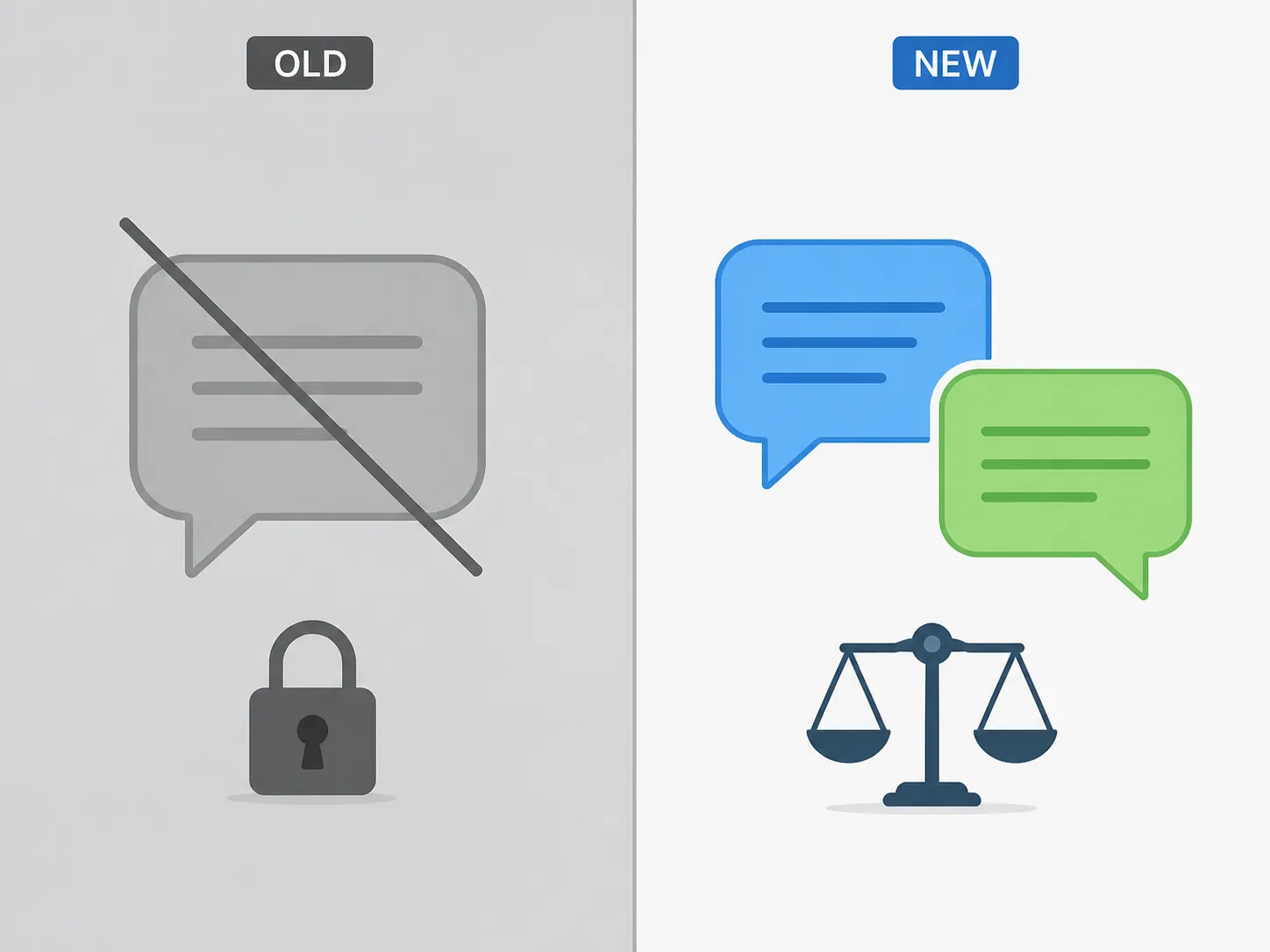 A comparison of old discretionary deletion and new viewpoint-neutral moderation