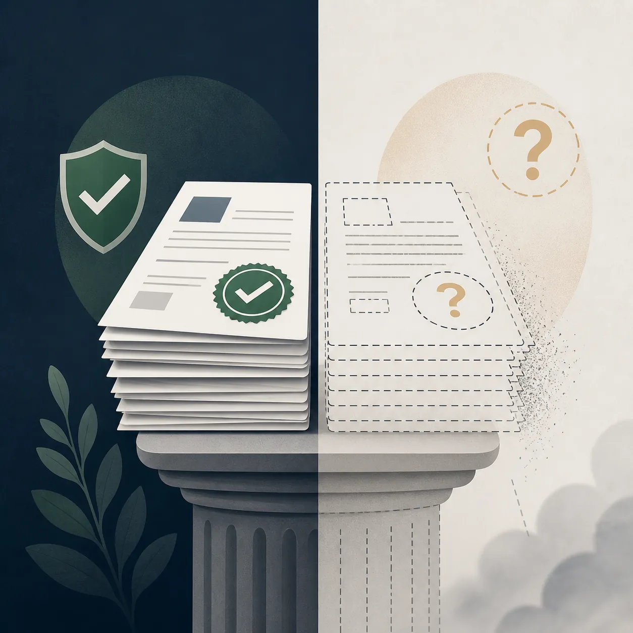 Documents divided between verified records and unresolved reported claims