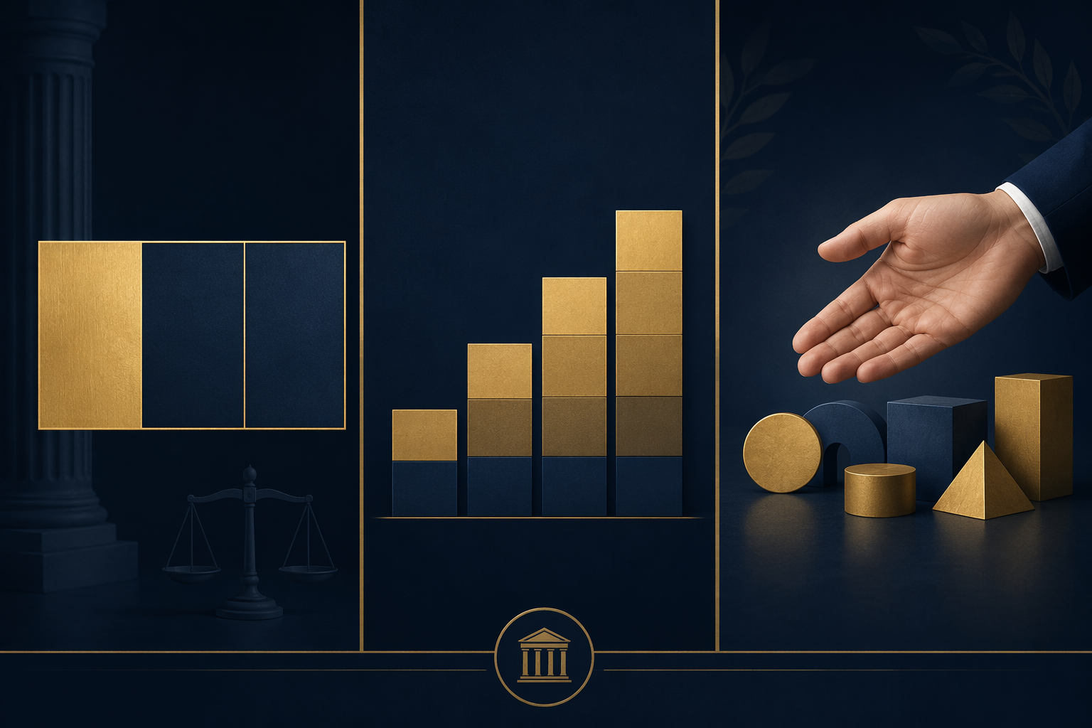 A triptych comparing fixed-fraction, sliding-scale, and discretionary inheritance approaches
