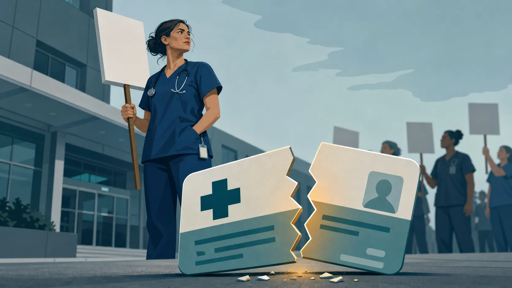 Can a hospital cancel striking employees' health insurance?