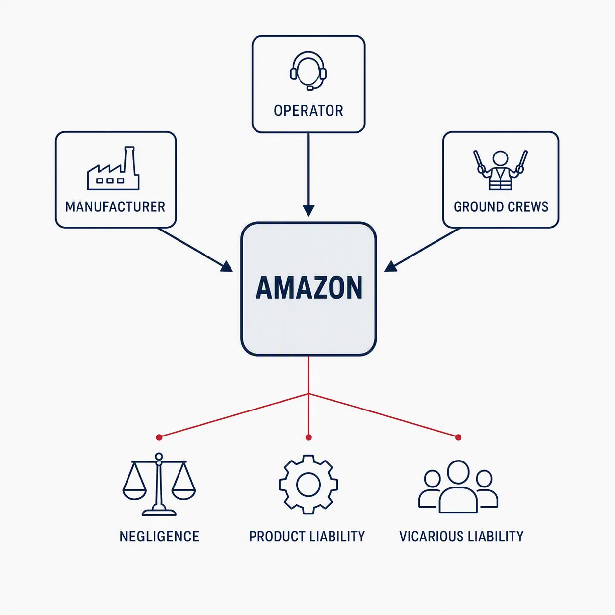 Who is liable when an Amazon delivery drone crashes?