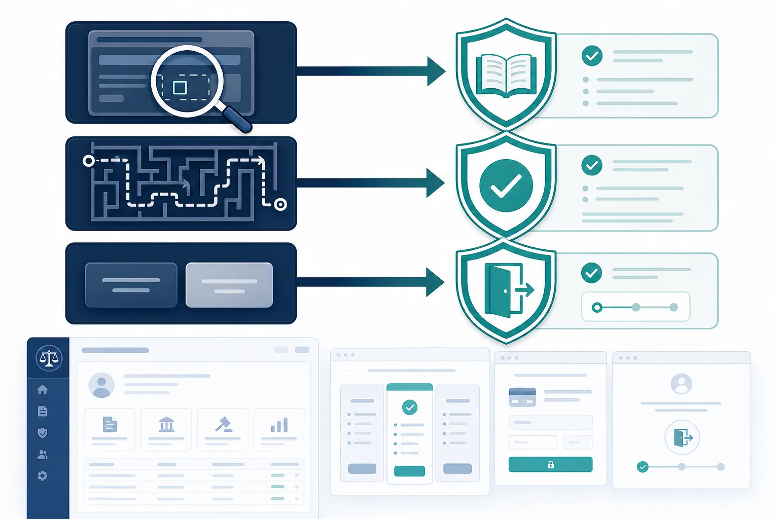 Three dark pattern icons mapped to ROSCA disclosure consent and cancellation duties