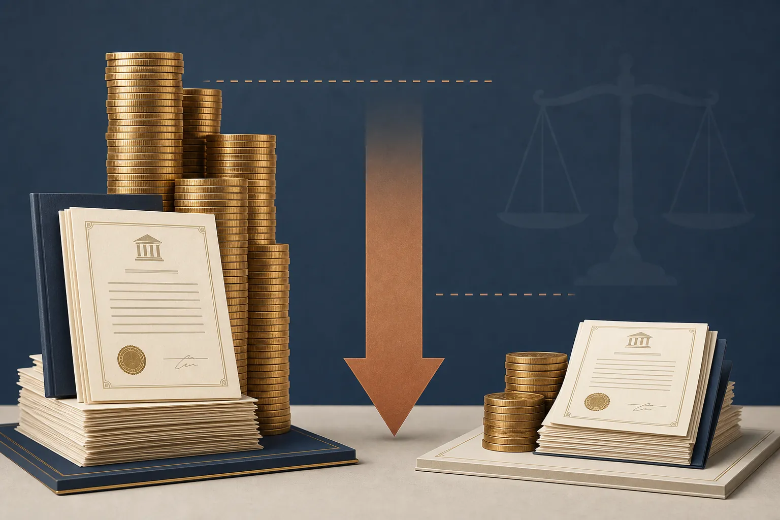Comparison of more than 330 million in promised bequests against about 120 million in remaining estate assets