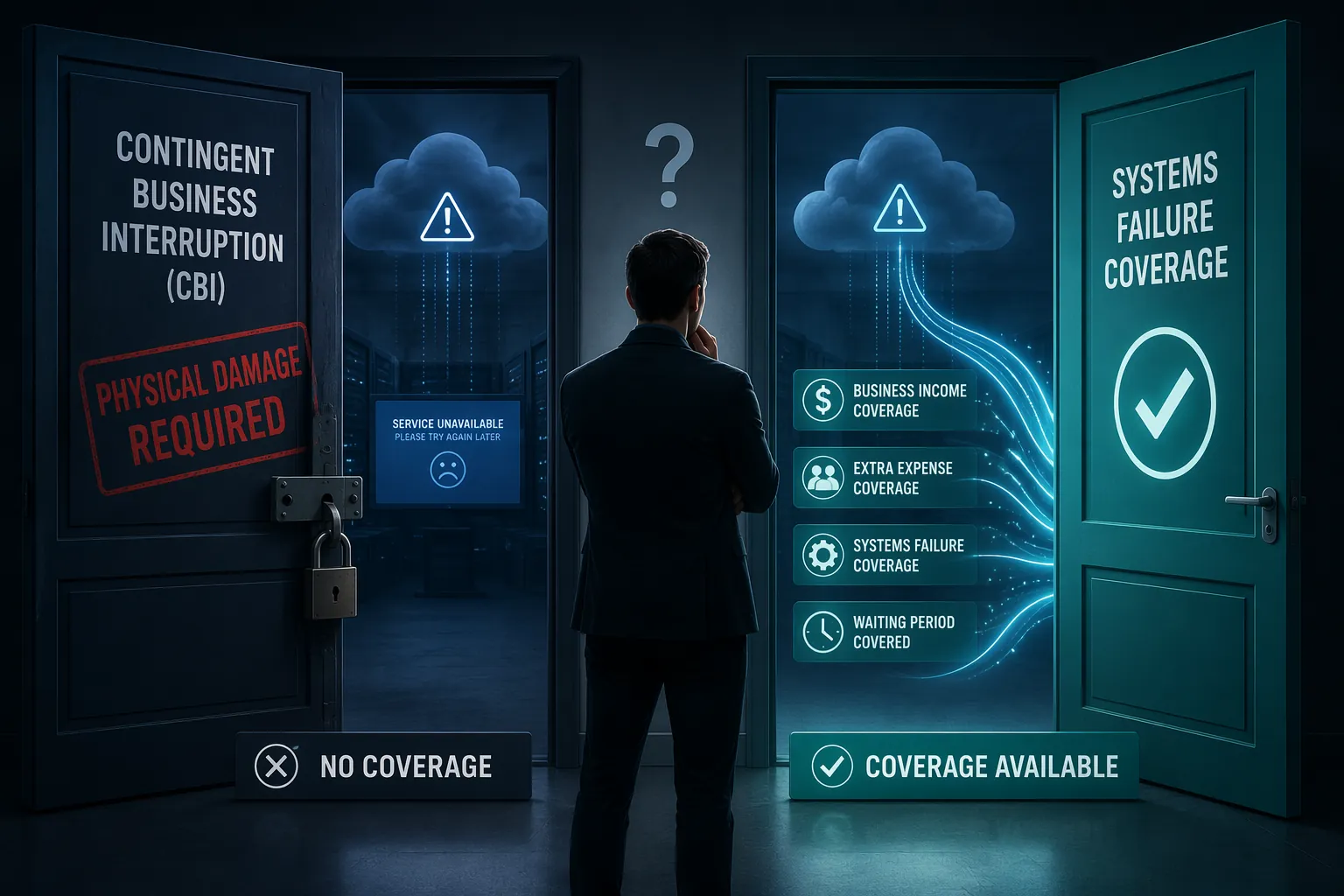 Insurance coverage comparison between physical-damage contingent business interruption and systems failure coverage