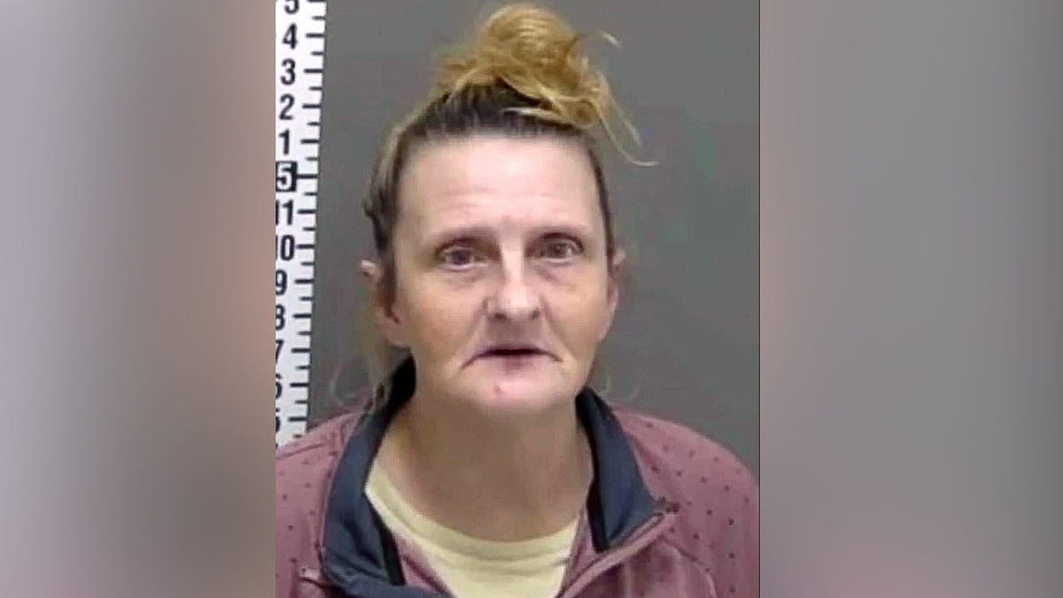 Booking photo of Angela Lipps in a green jail uniform