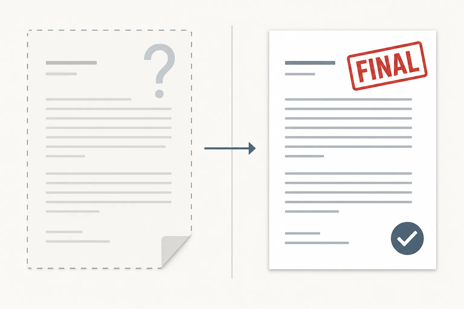 Comparison of a draft proposed fee document and a final stamped fee document
