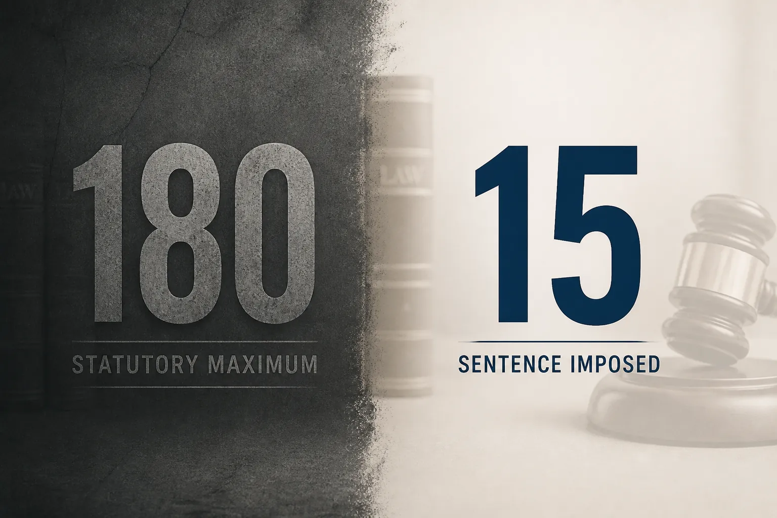 Comparison of 180 as statutory maximum and 15 as sentence imposed