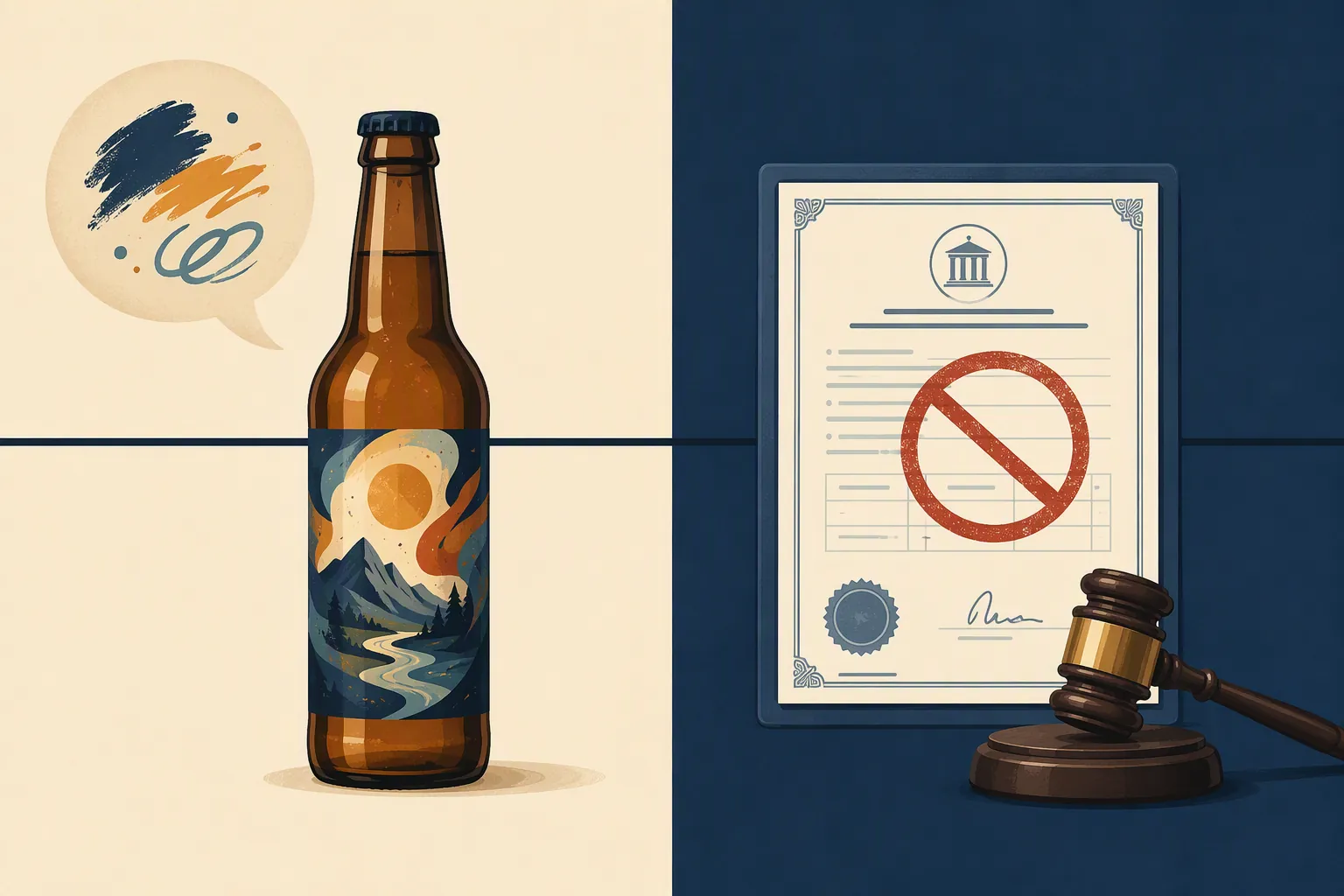 When is a brewery license revocation a free speech case?