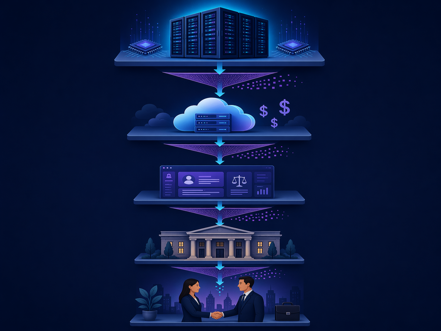 AI infrastructure costs passing through cloud, legal tech, law firm, and client layers