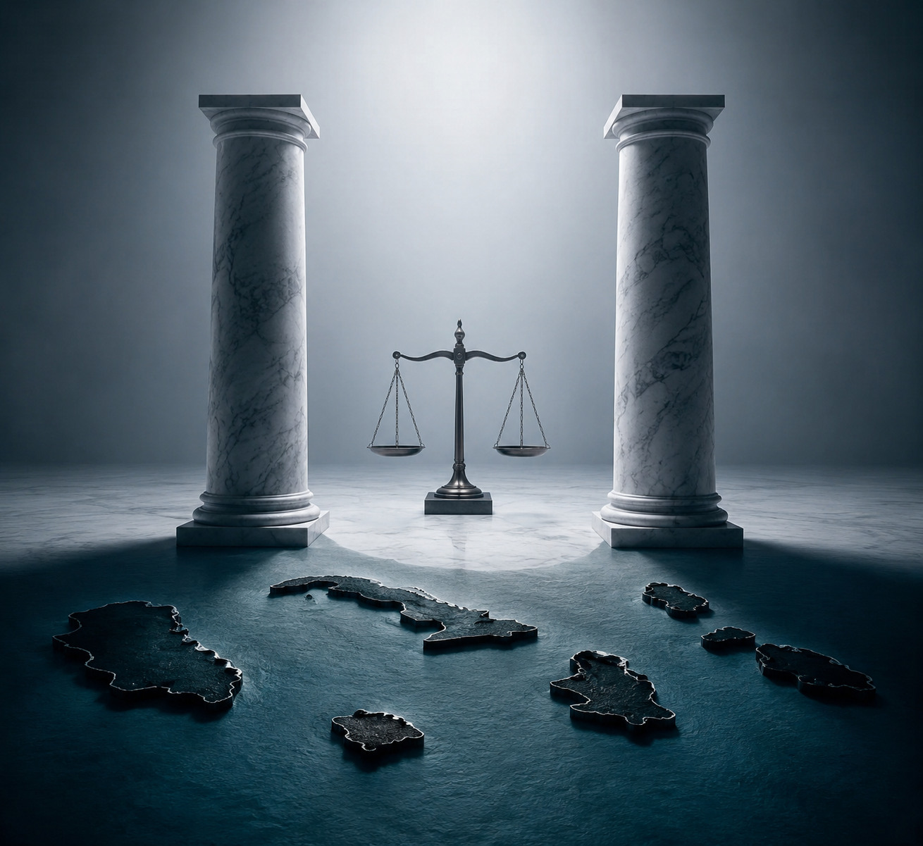 Two legal pillars casting a shadow over Caribbean island silhouettes