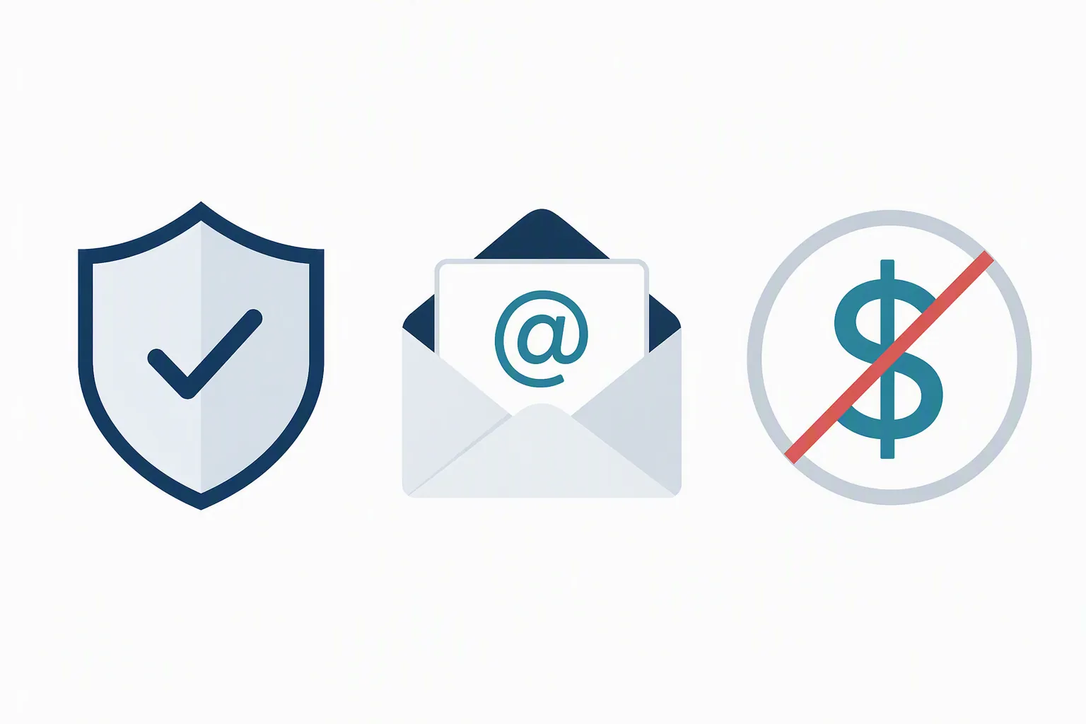 Checklist showing official administrator, sender-domain verification, and no fee to file