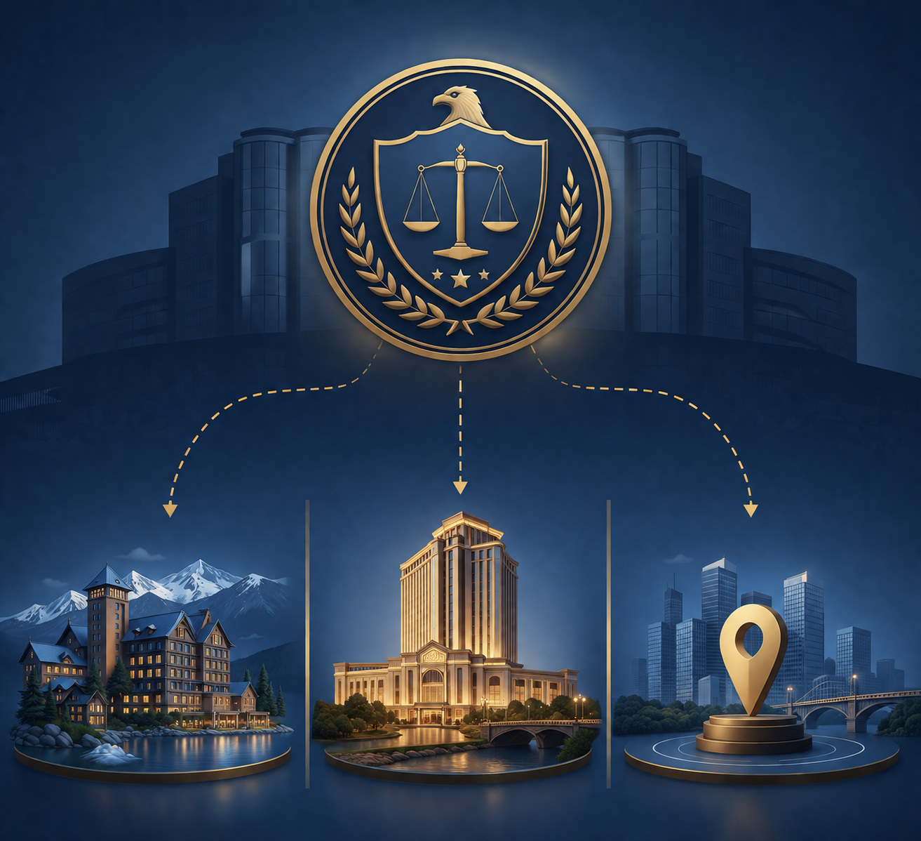 Illustration of MontBleu, Eldorado Shreveport-Bossier City, and Kansas City monitoring remedies separated under an FTC consent order