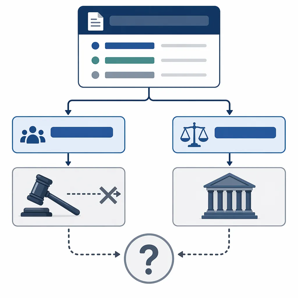 Diagram of PERB and District Court enforcement routes from a 2024 contract