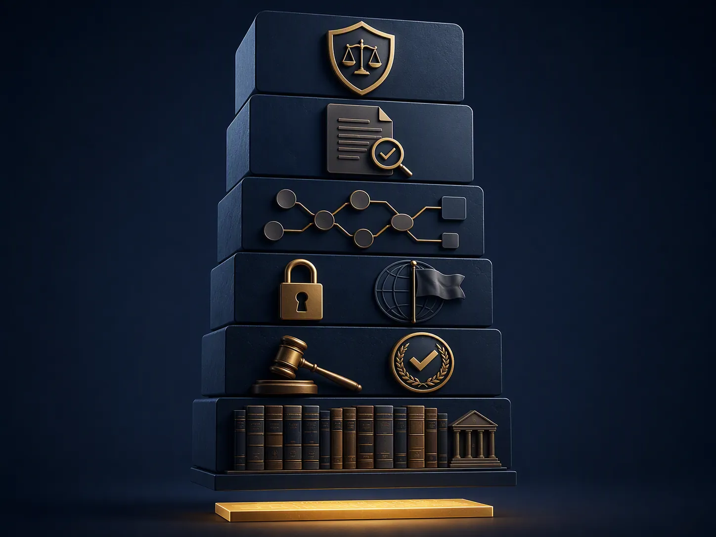Layered legal AI cost stack showing a thin model layer beneath larger verification, security, workflow, governance, and risk layers