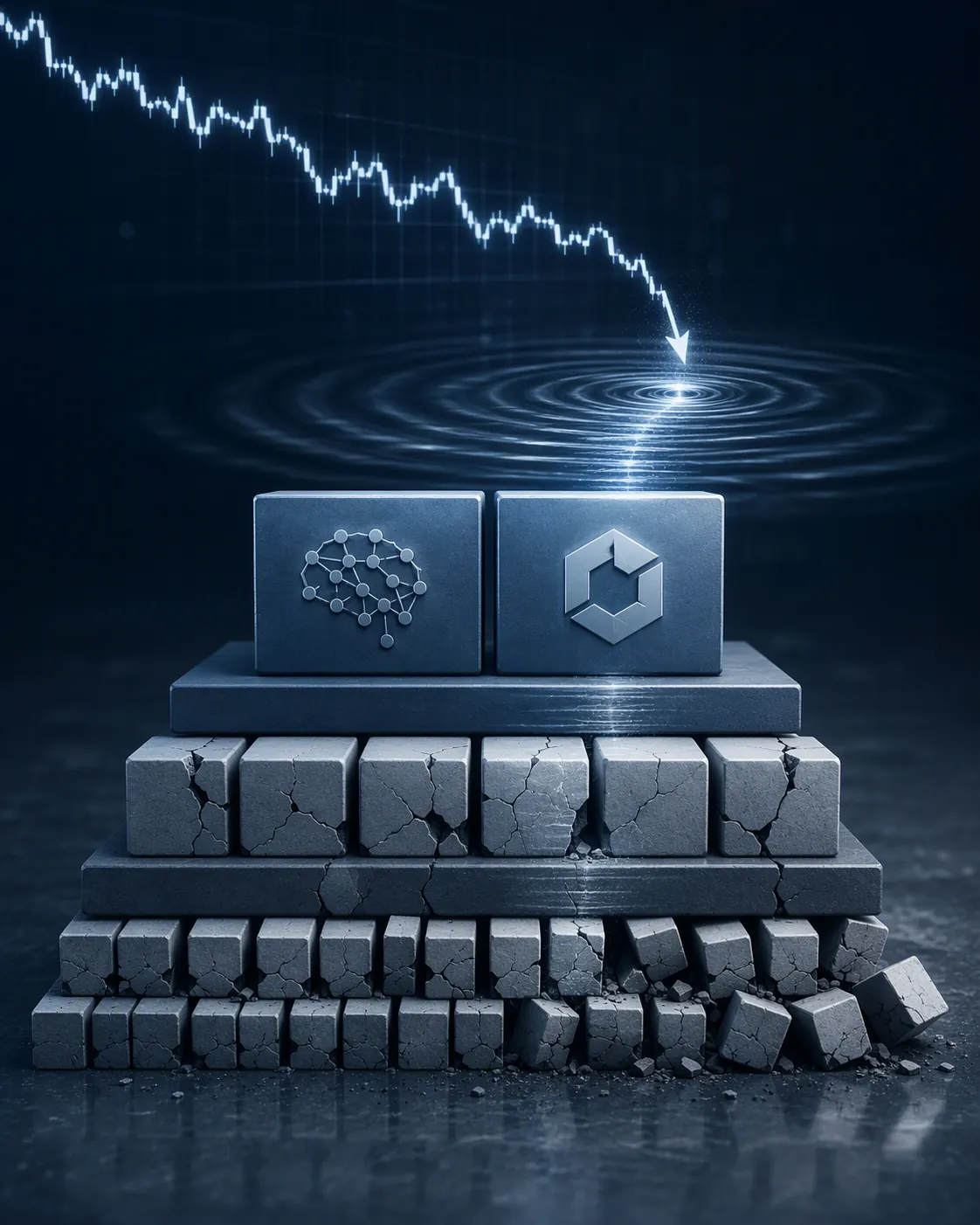 A downward stock chart sends a ripple through three tiers of legal AI vendor risk