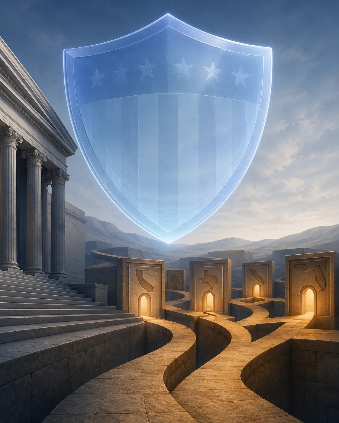 Federal legal shield above separate state-level legal pathways