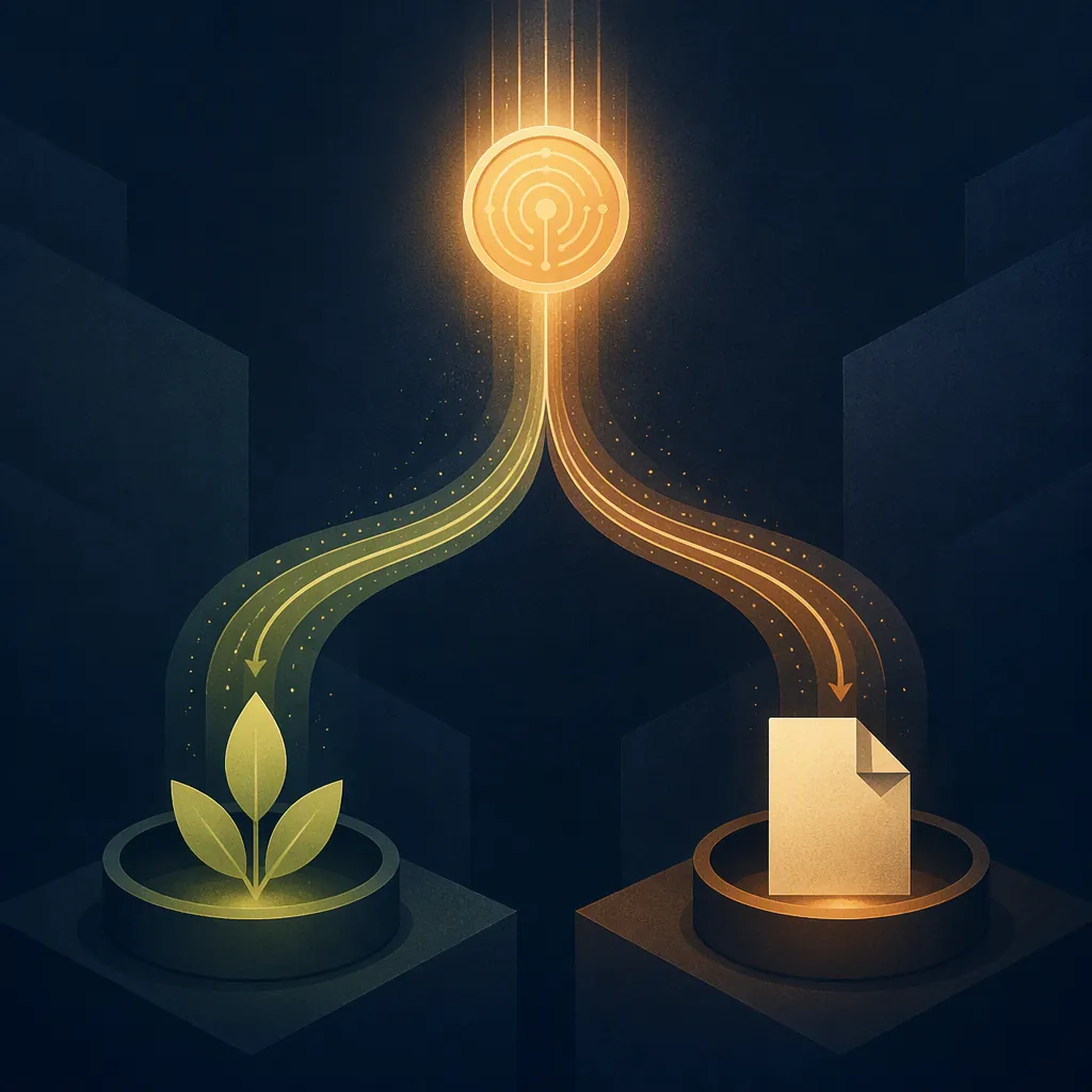 Digital token splitting into two classification paths