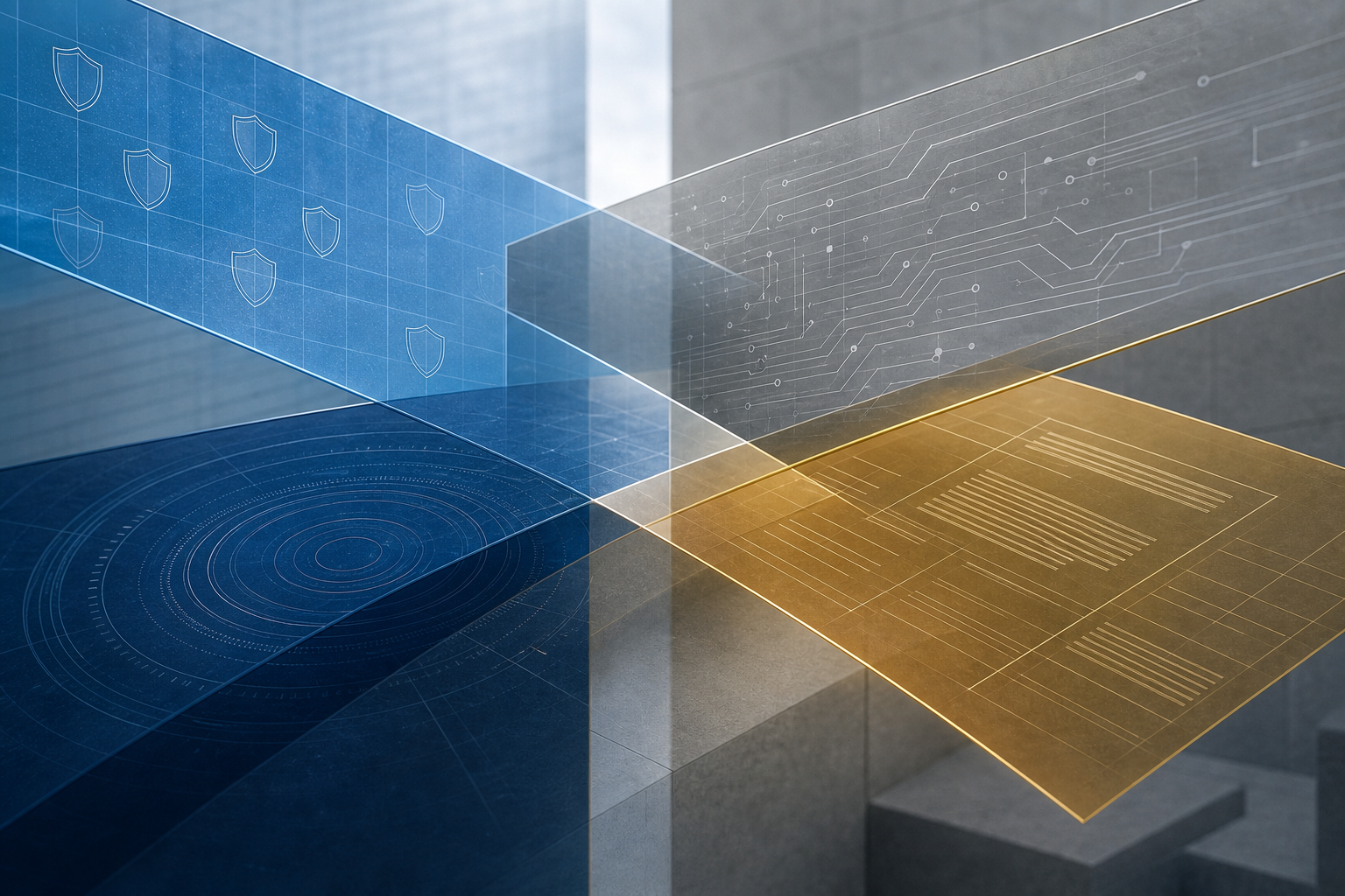 Four intersecting regulatory frameworks converging on a single defense program