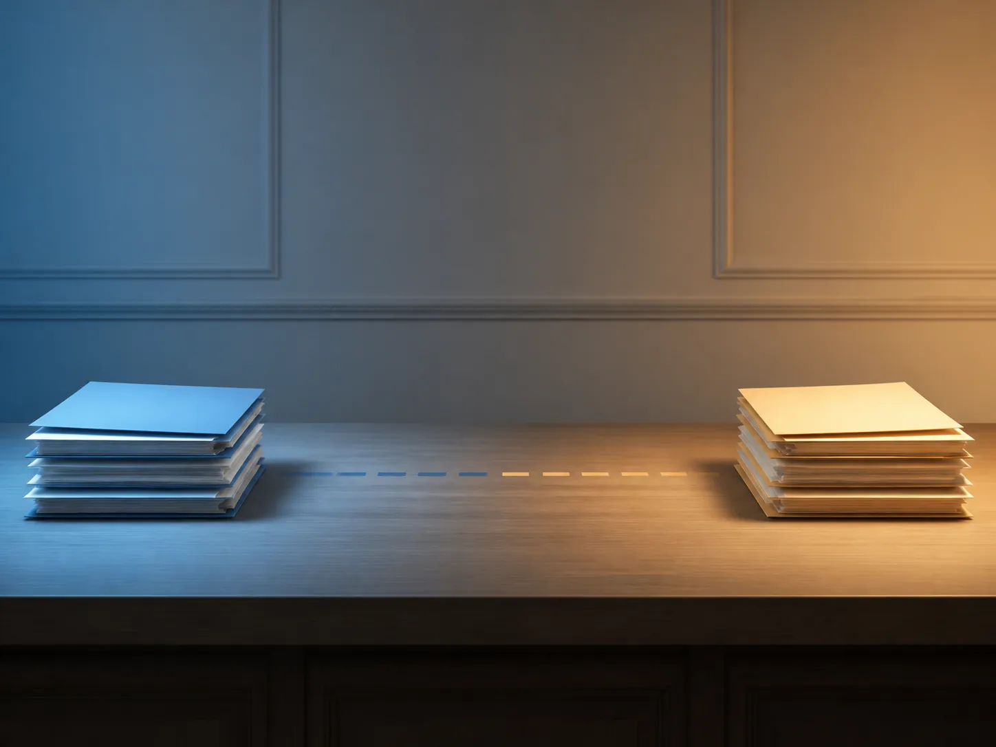 Two separate legal document files divided by a visible gap