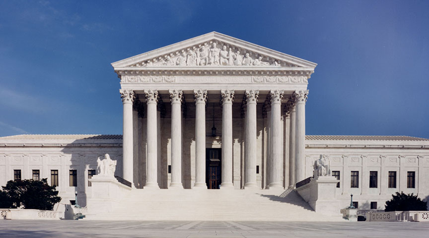 Front exterior of the United States Supreme Court building