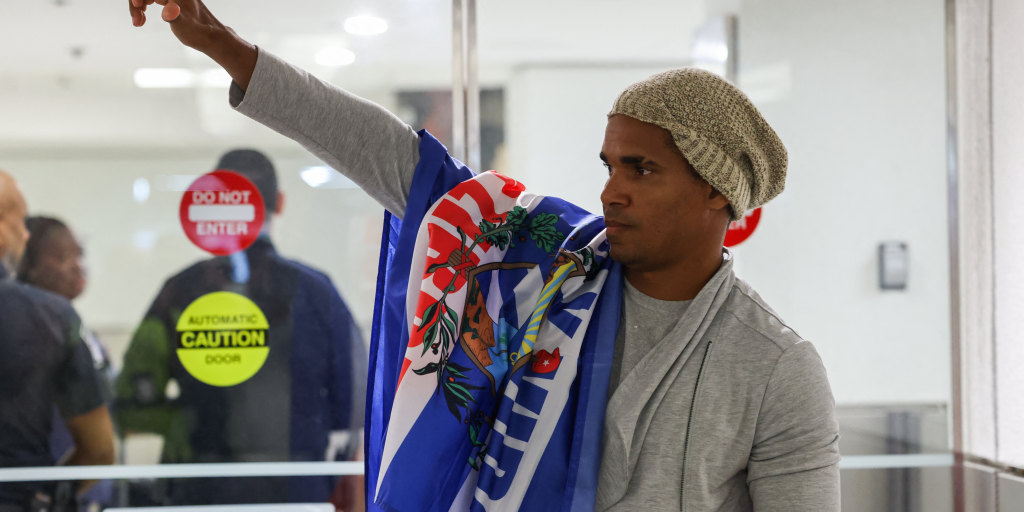 Luis Manuel Otero Alcántara arriving at Miami International Airport after release from prison in Cuba and humanitarian parole to the United States